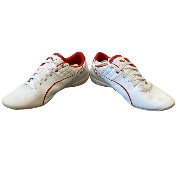 Puma Ferrari Drift Cat Boys Shoes Size 4 Youth White Red - Picture 2 of 8